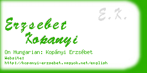 erzsebet kopanyi business card