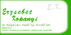 erzsebet kopanyi business card